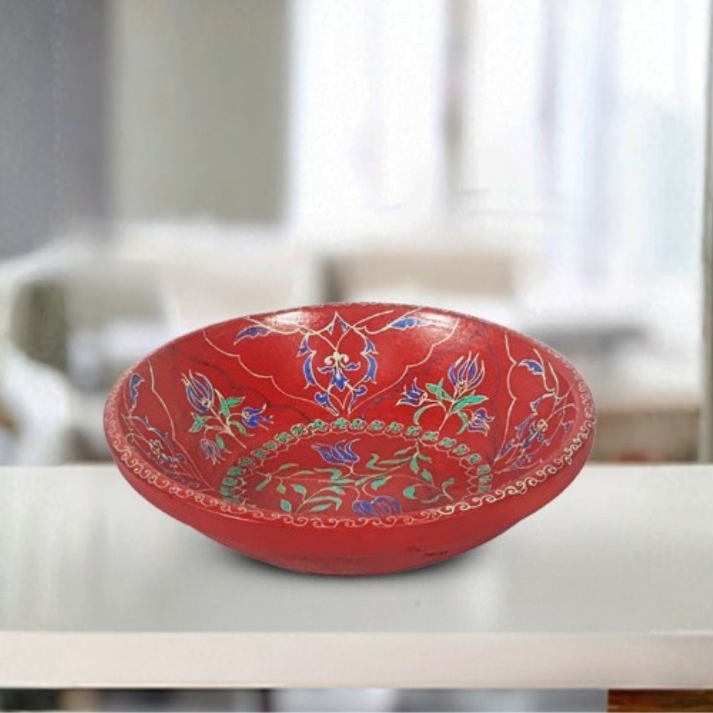 Dalia red decorative centerpiece bowl